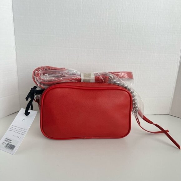 Gaelle Paris Tracollina Logo Cross body Bag - Red/Silver. Size: 8.2" X 5.3" X 2. - Picture 3 of 16